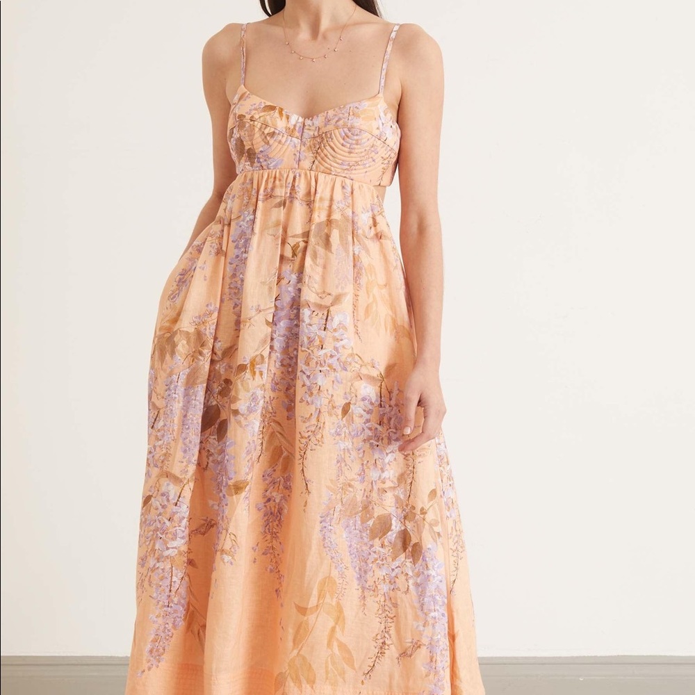 NWOT Zimmermann Orange and Blue Rosa Bralette Dress - Size 1